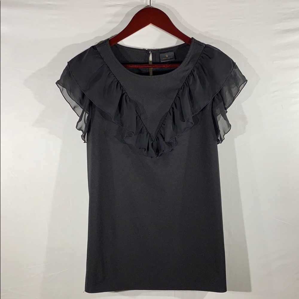 Worthington black flounced/ruffled dress shirt